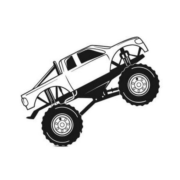 Kæmpe Monstertruck Wallsticker Op Ad Bakke 81x102cm