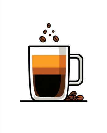 Kaffe   Plakat   113    Kaffeglas   I   Tegneseriestil   Med   Kaffelag   Og   Bønner