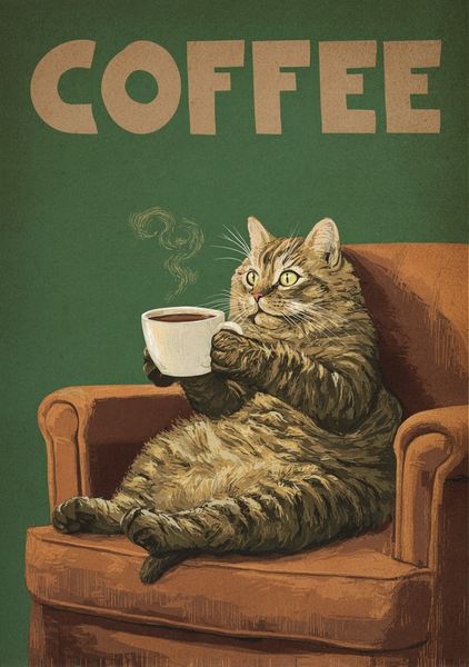 Kaffe   Plakat   118    Kat    Kaffe   Og   Komisk   Hygge