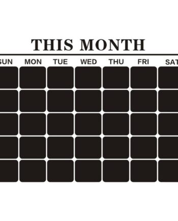 Kalender   Wallsticker   Tavle   Til   Kridt    â   This   Monthâ    Kalender   Med   Ugedage    57x80cm