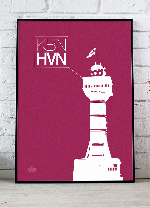 København - Plakat Med Zoo - Tårnet Bordeaux 21 X 29 A4 Kr 199 -
