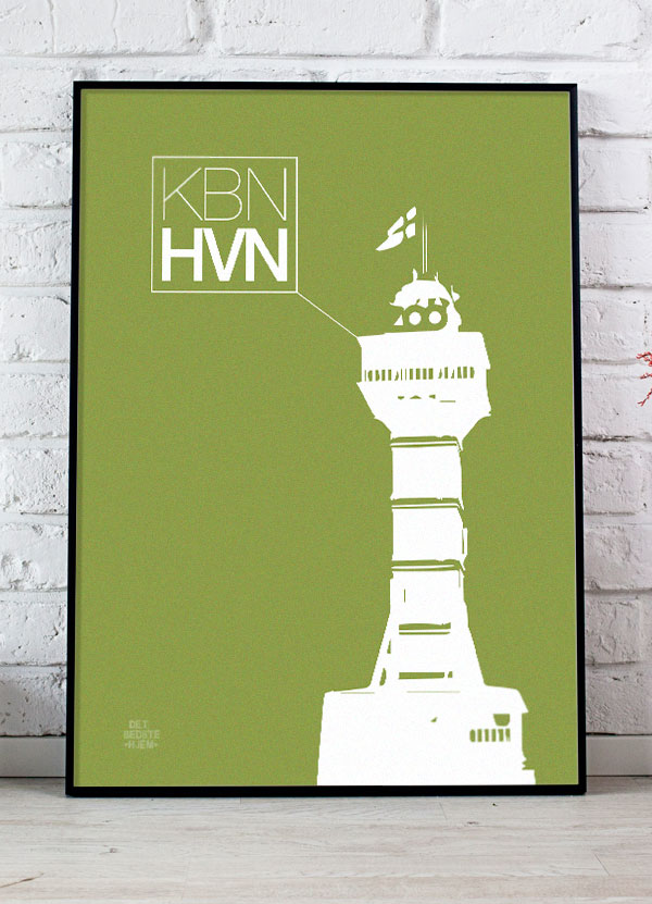 København - Plakat Med Zoo - Tårnet Grøn 21 X 29 A4 Kr 199 -