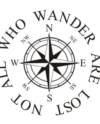 Kompas   Wallsticker    Not   All   Who   Wander   Are   Lost    60x60cm