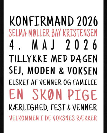 Konfirmand   Plakat   Pige   Version