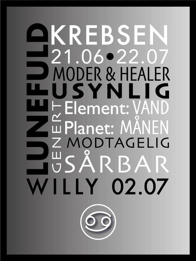 Krebsen   Stjernetegn   Med   Tekst   Plakat