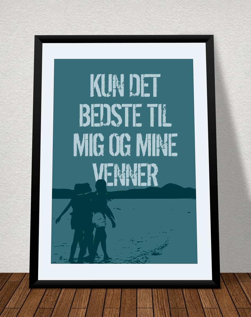 Kun   Det   Bedste   Til   Mig   Og   Mine   Venner   Plakat   Petroleum   21   X   29        A4    Kr    199  -
