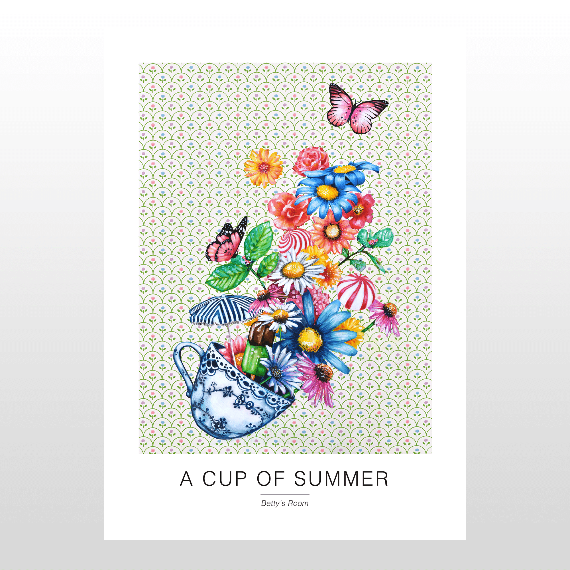Kunstplakat     Quot   A   Cup   Of   Summer   Quot    A2