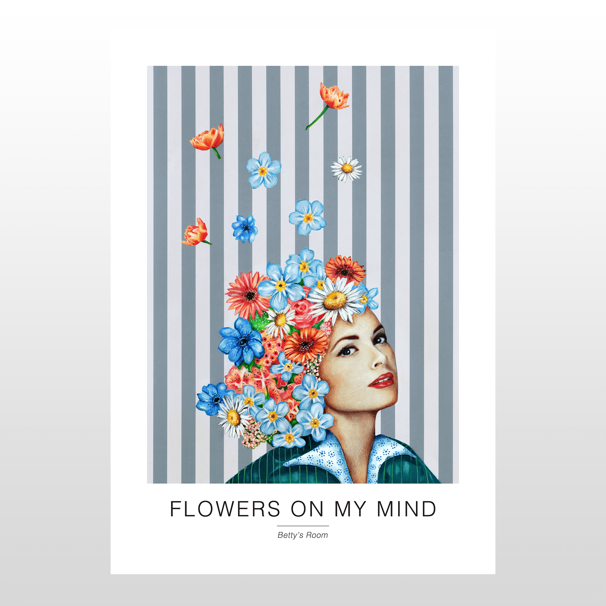 Kunstplakat     Quot   Flowers   On   My   Mind   Quot    A2