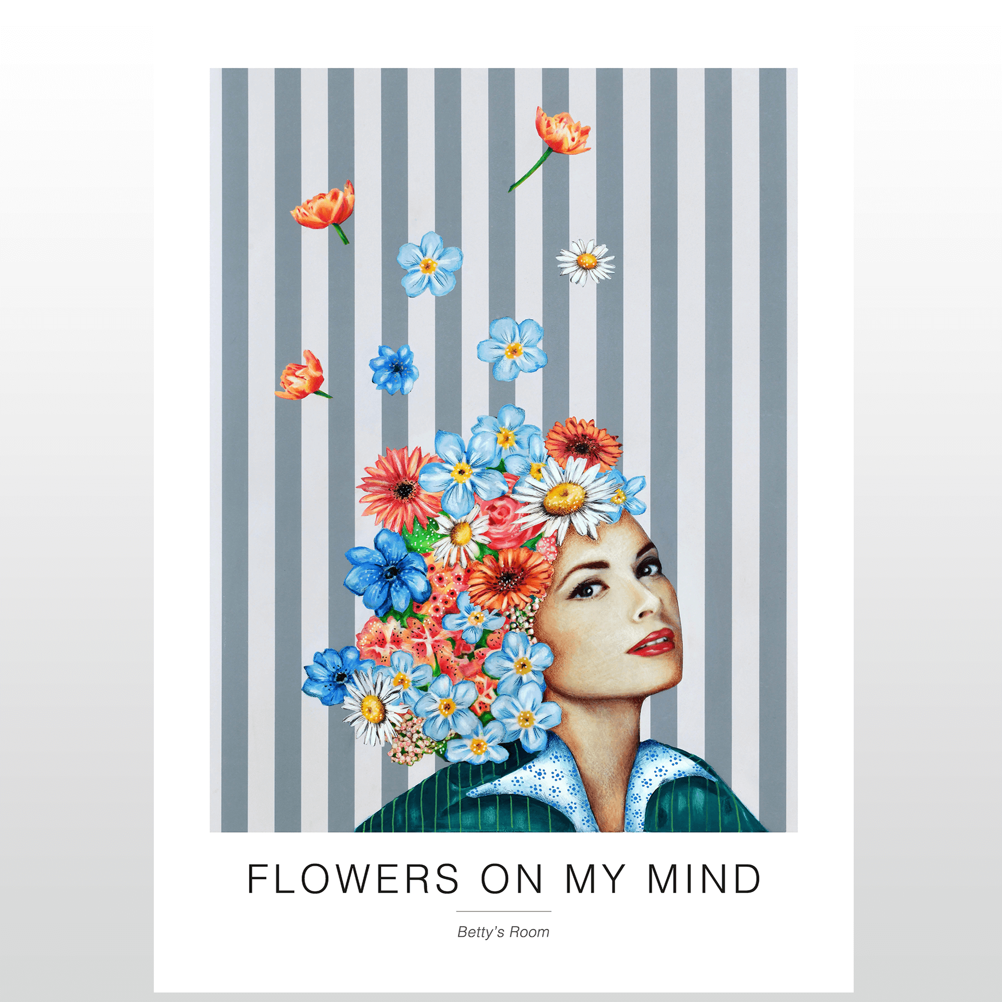 Kunstplakat     Quot   Flowers   On   My   Mind   Quot    50   X   70   Cm