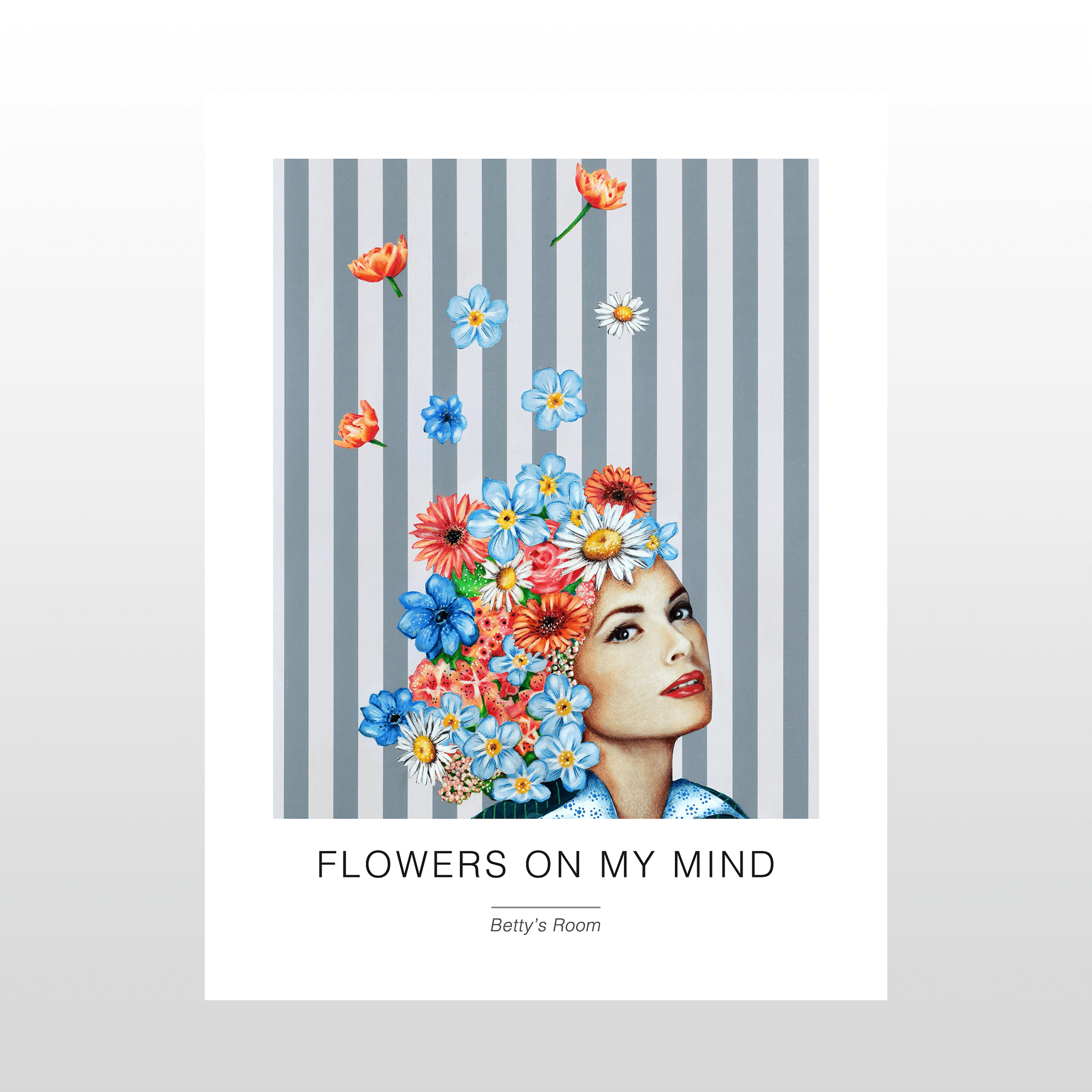 Kunstplakat     Quot   Flowers   On   My   Mind   Quot    30   X   40   Cm