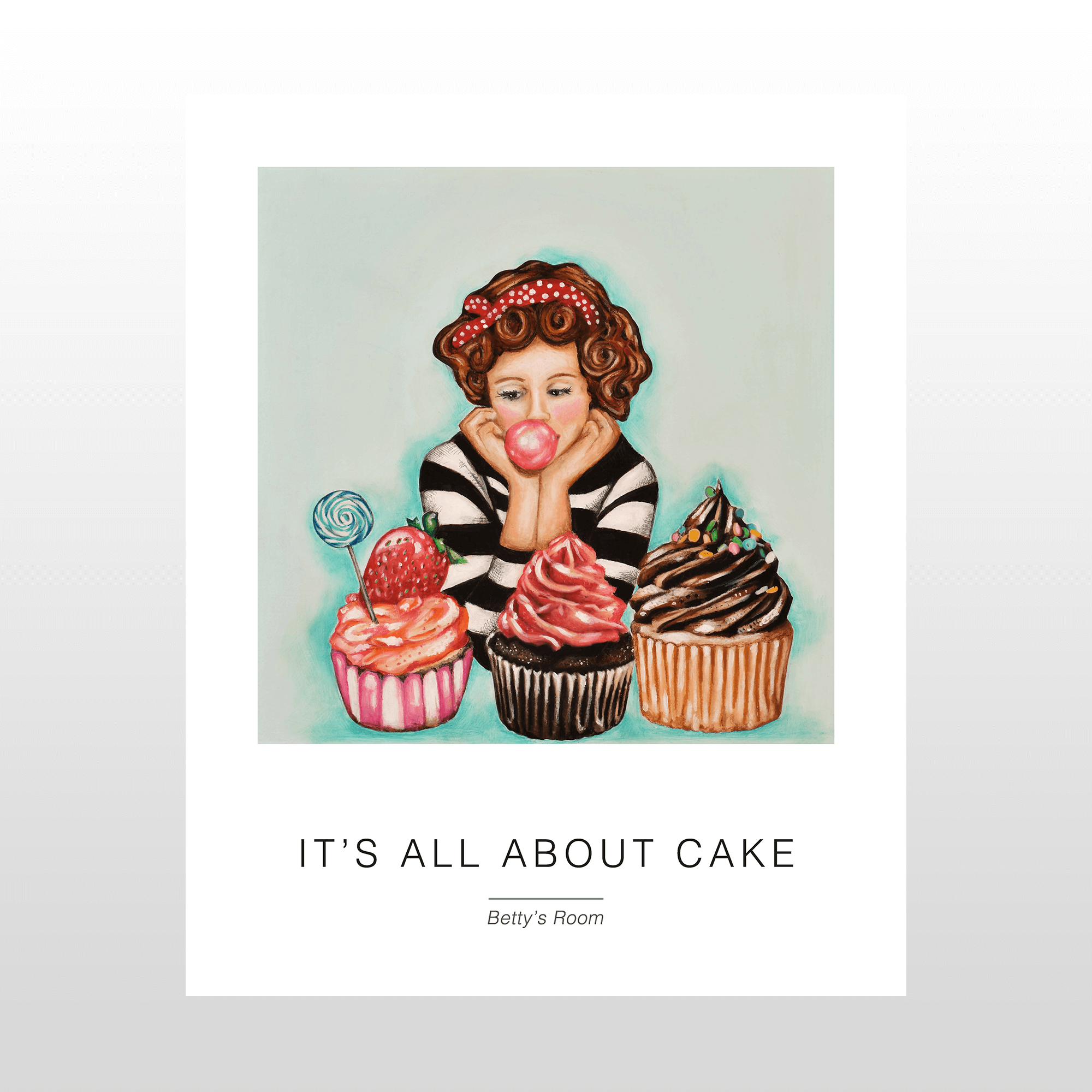 Kunstplakat     Quot   It   S   All   About   Cake   Quot    40   X   50   Cm