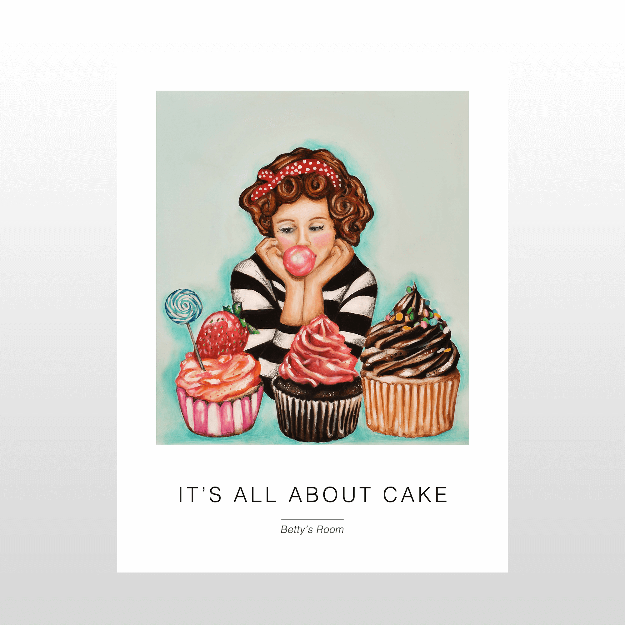 Kunstplakat     Quot   It   S   All   About   Cake   Quot    30   X   40   Cm