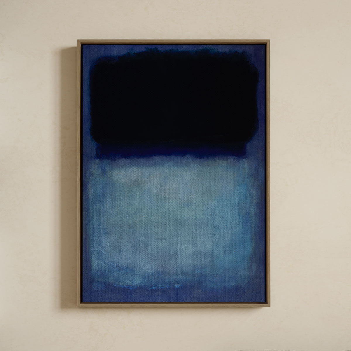 Lærredsprint   Med   Svæveramme    Mark   Rothko    Black    White    Blue   On   Blue