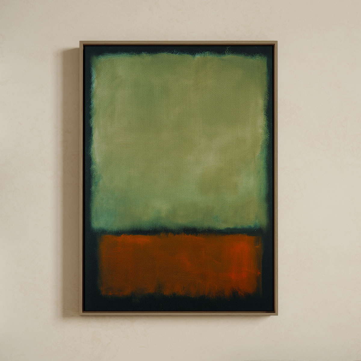 Lærredsprint   Med   Svæveramme    Mark   Rothko    Green    Orange    Dark   Green