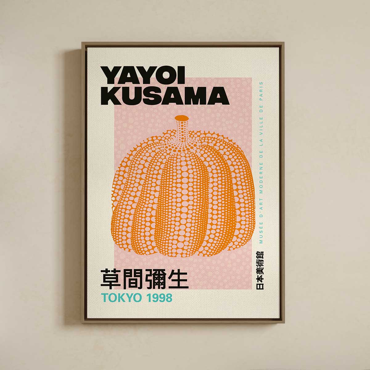 Lærredsprint   Med   Svæveramme    Yayoi   Kusama    Pumpkin   01