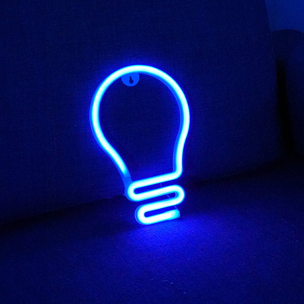 Lampe   Neon   Led   Lys   Blå