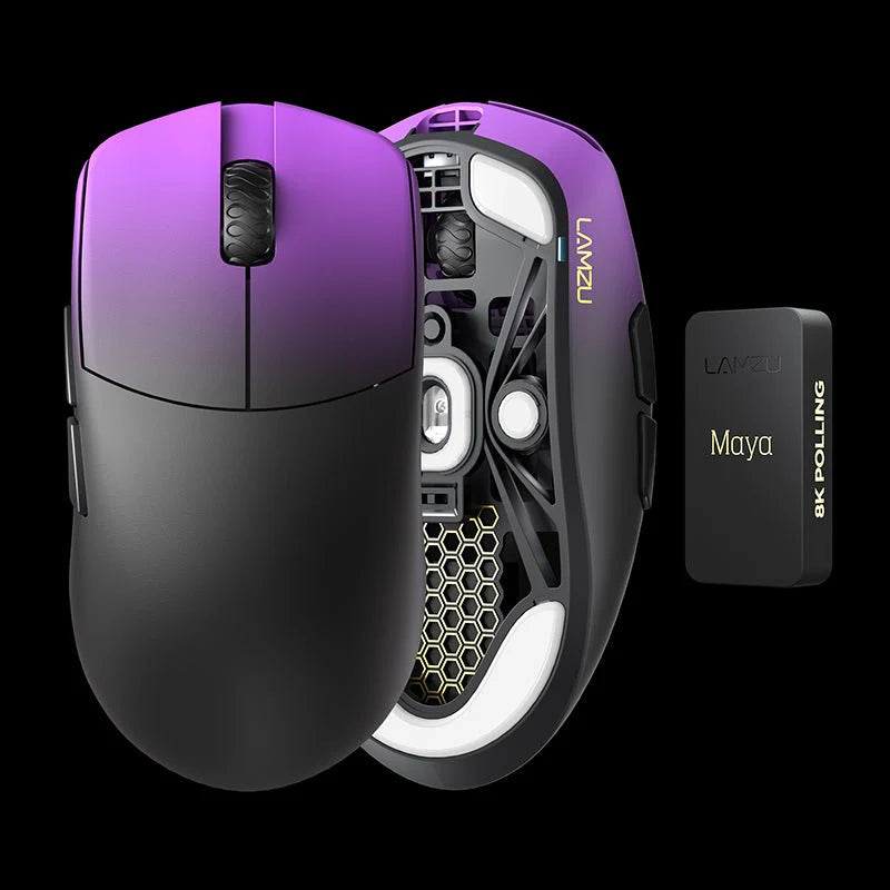 Lamzu   Maya   Champions   Edition   8k   Dongle    Optical   Switch   Purple   Shadow    Small   Size    Mus   Geekd   Dk