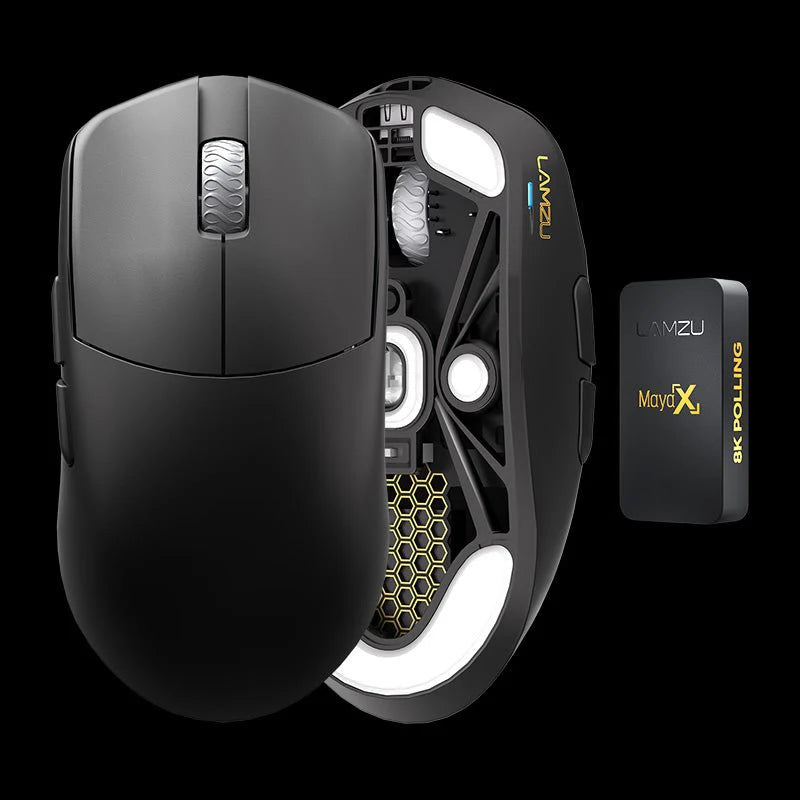 Lamzu   Maya   X   8k   Dongle    Omron   Optical   Charcoal   Black   Mus   Geekd   Dk
