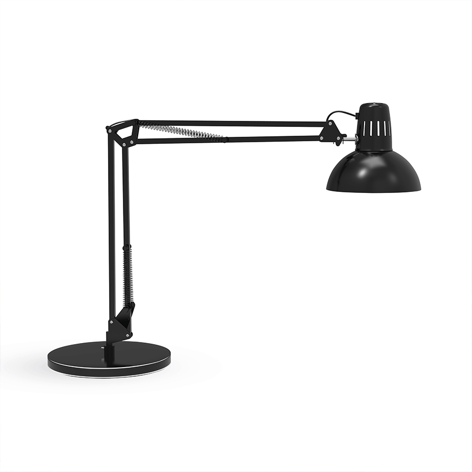 Led   Arkitektlampe   Med   Fod    Sort