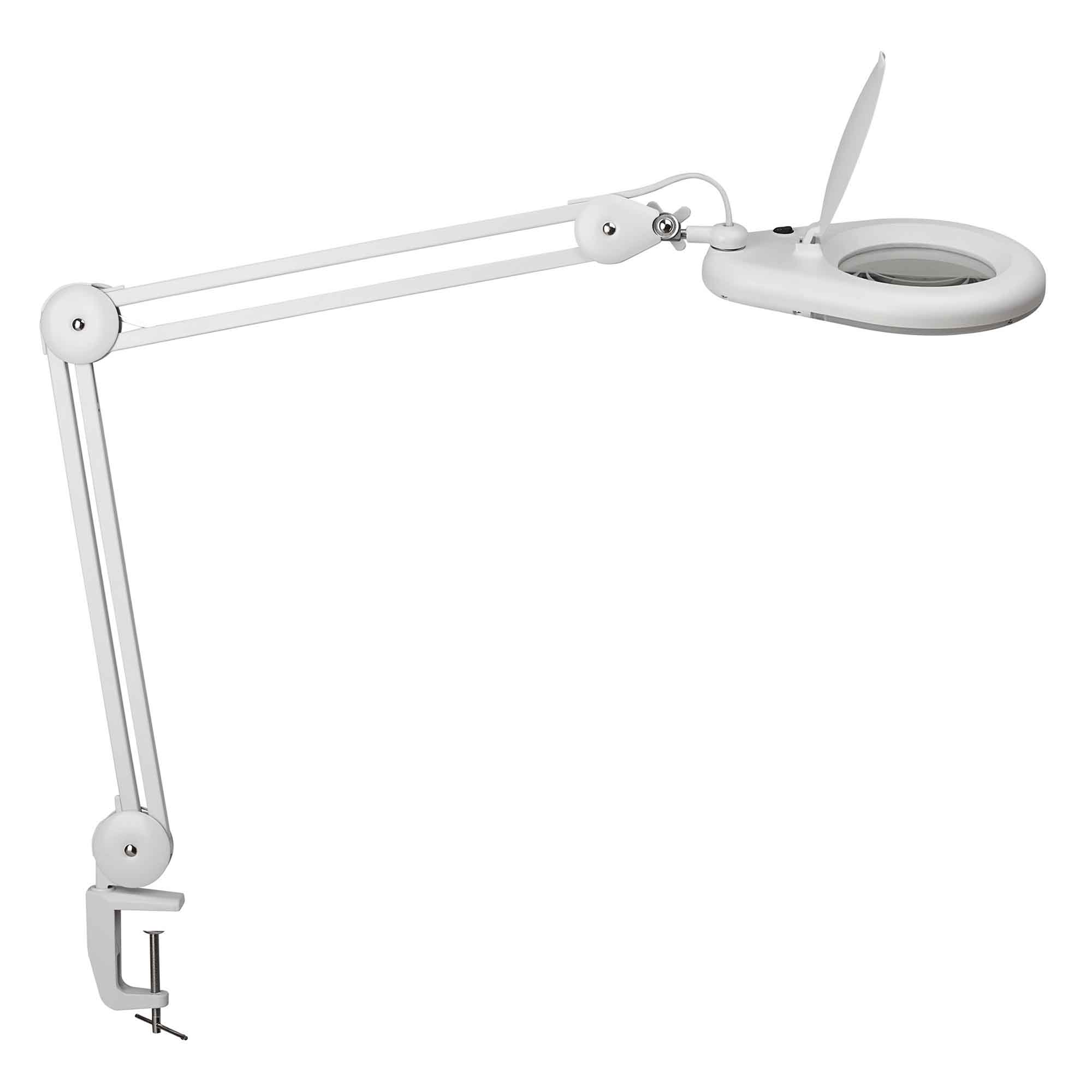 Led Luplampe Med Bordklemme Hvid Maulviso