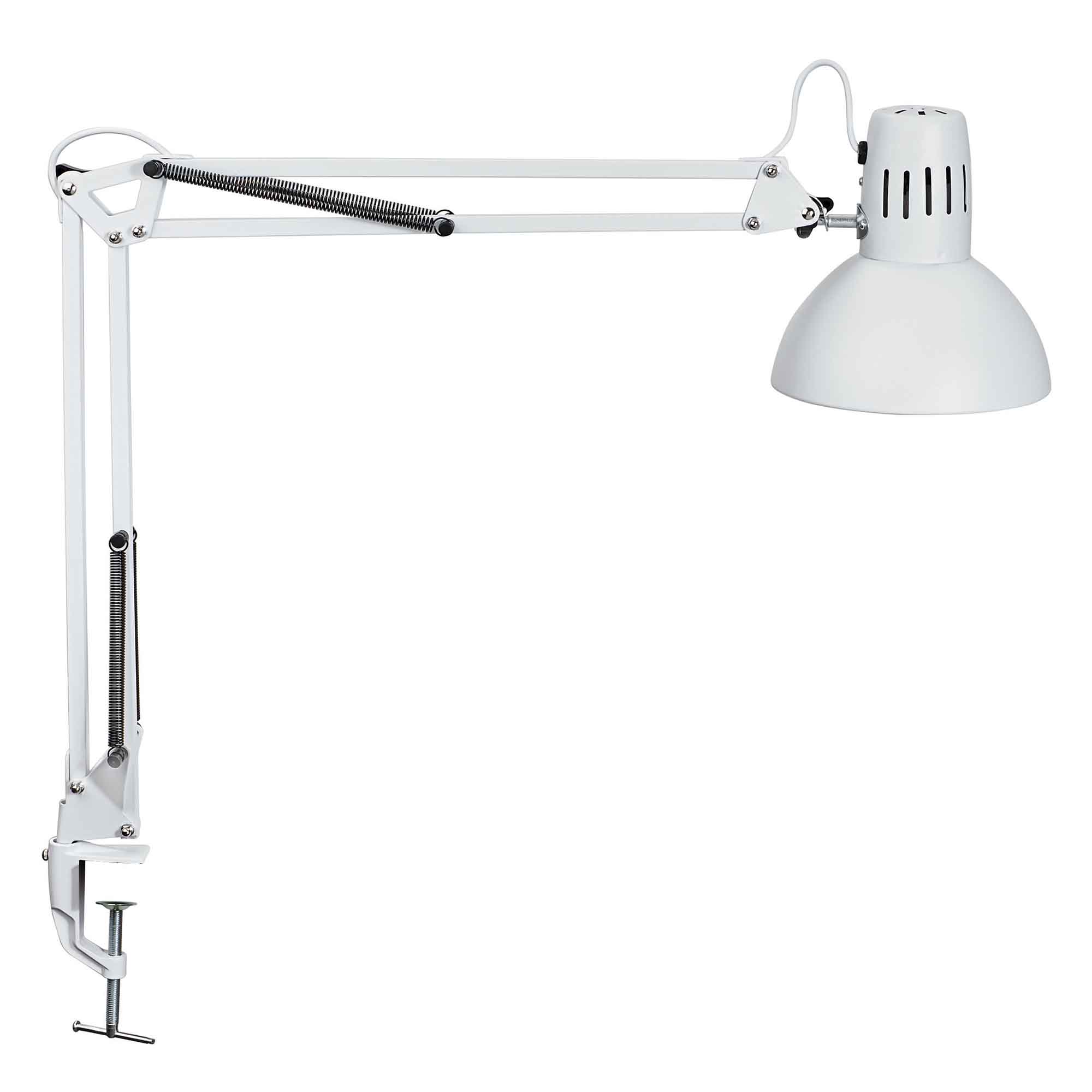 Led Skrivebordslampe Med Bordklemme Hvid Maulstudy