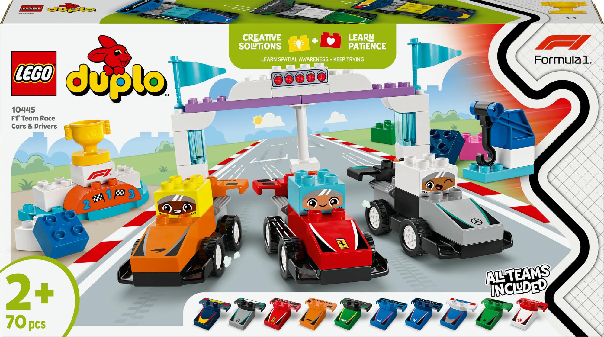 Lego   10445   Duplo   F1   Team   Racing   Cars   With   Racers   Geekd   Dk