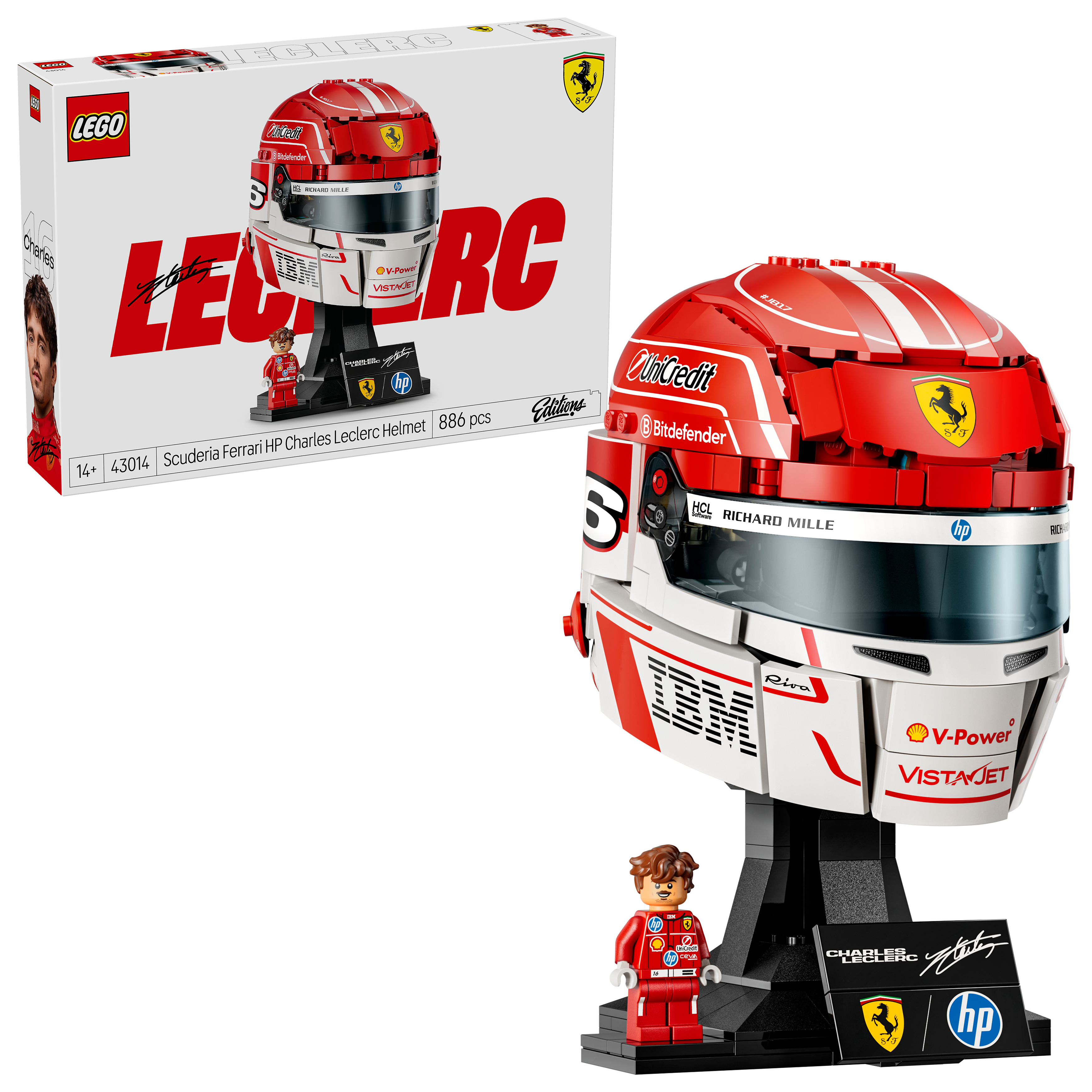 Lego   Editions   Scuderia   Ferrari   Hp   Charles   Leclerc - Hjelm   Geekd   Dk