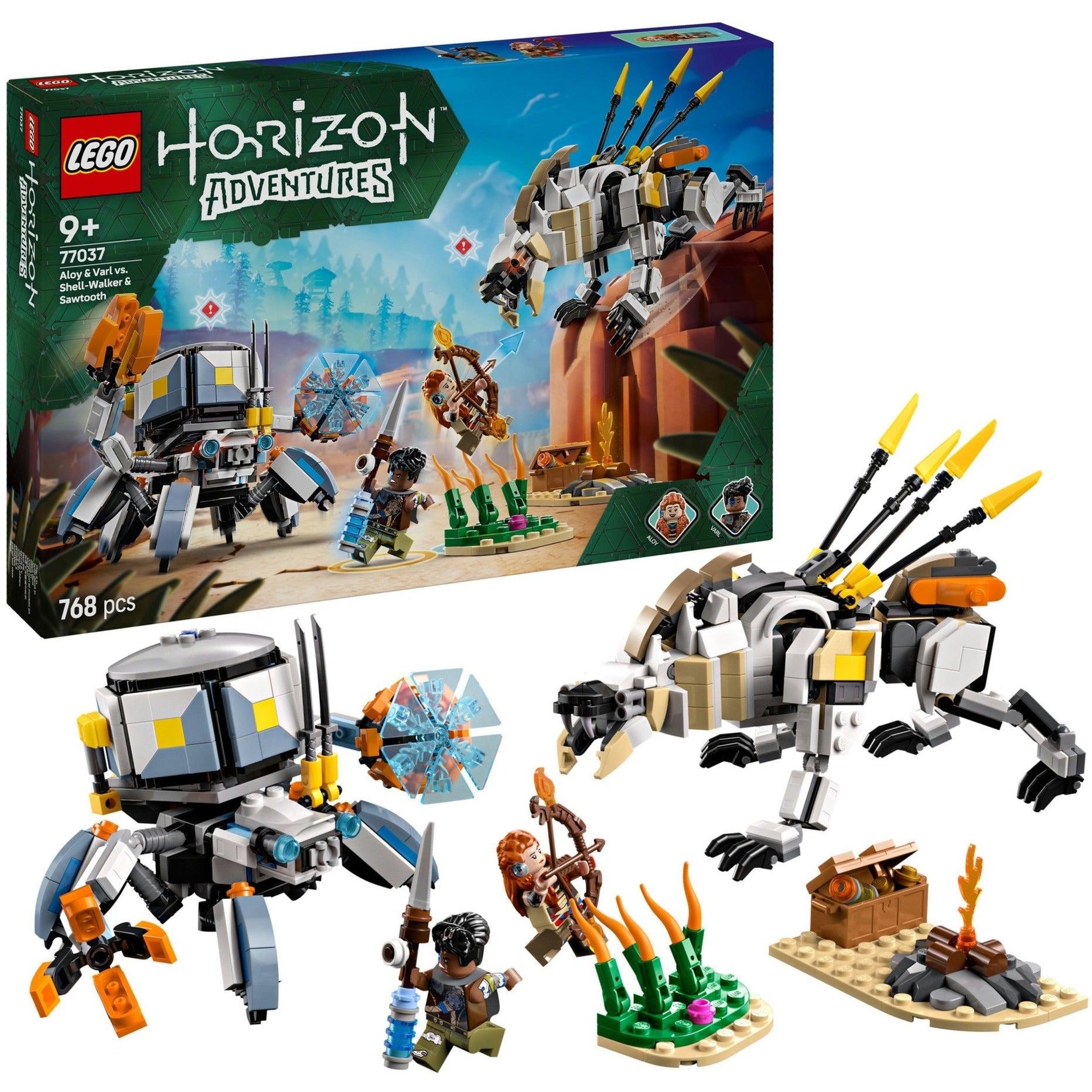 Lego   77037   Horizon   Adventures   Aloy   And   Varl   Vs    Armored   Walker   And   Sawtooth   Geekd   Dk