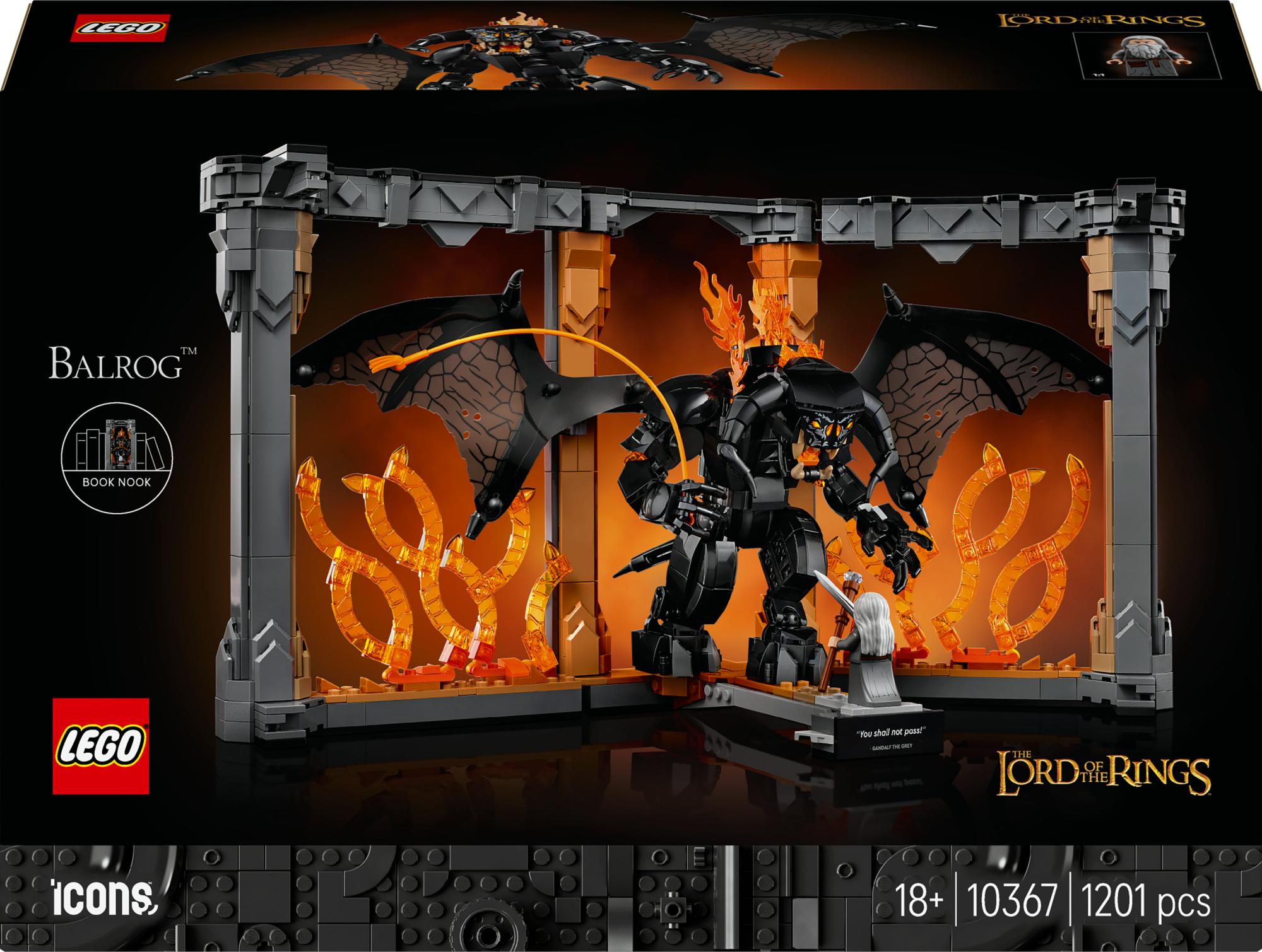 Lego   10367   Icons   The   Lord   Of   The   Rings :  Balrog   Bookend   Geekd   Dk