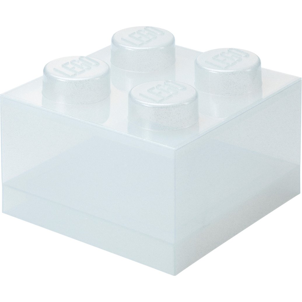 Legoâ    Opbevaringsklods       Med   Låg   Transparent   Glitter   Opbevaringskasse   Geekd   Dk