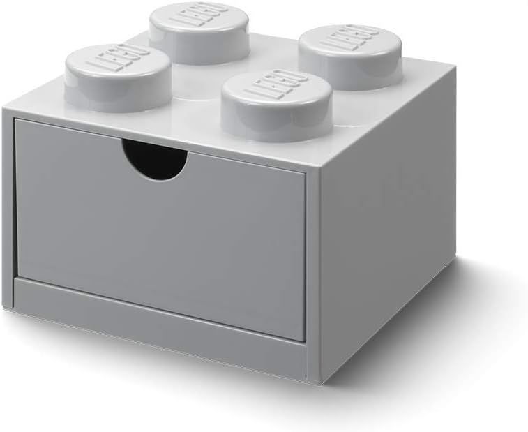 Legoâ    Skrivebordsskuffe       Med   Knopper   Grå   Opbevaringskasse   Geekd   Dk