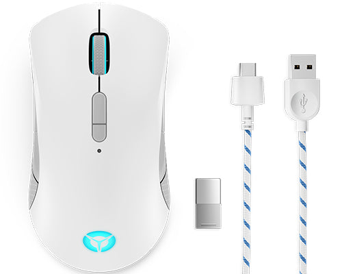 Lenovo   Legion   M600   Gaming   Mouse   Optisk   Trådløs   Kabling   Grå   Hvid   Mus   Geekd   Dk
