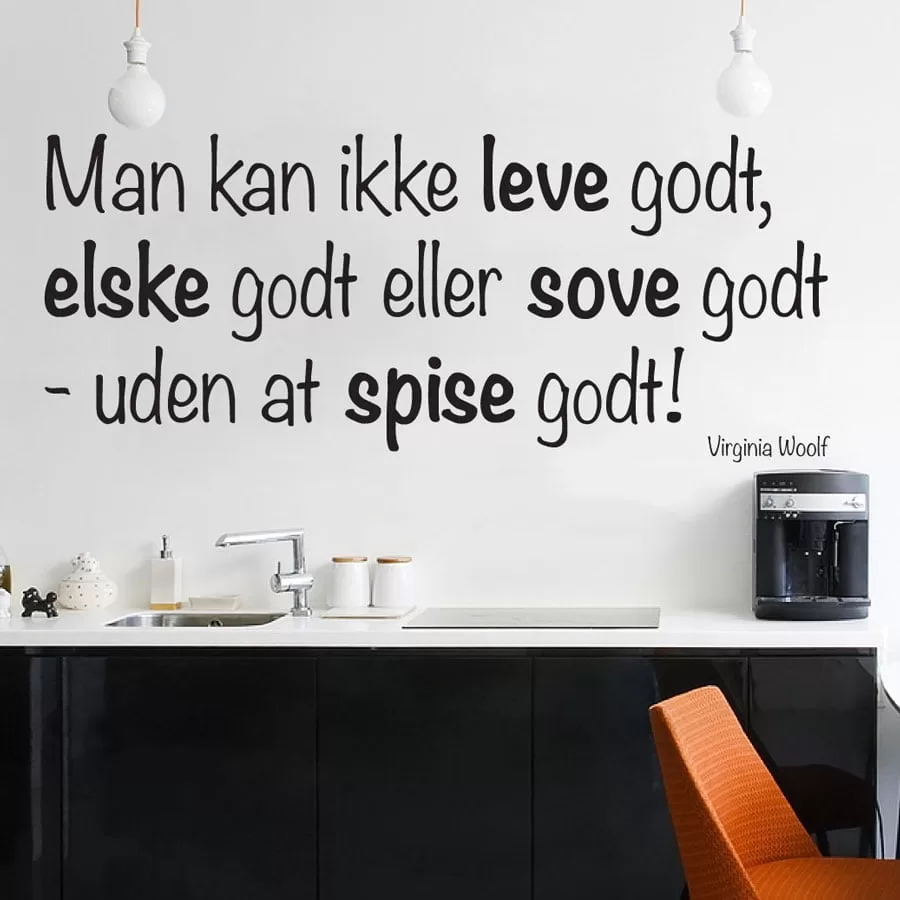 Leve Elske Sove Spise Citat Wallsticker