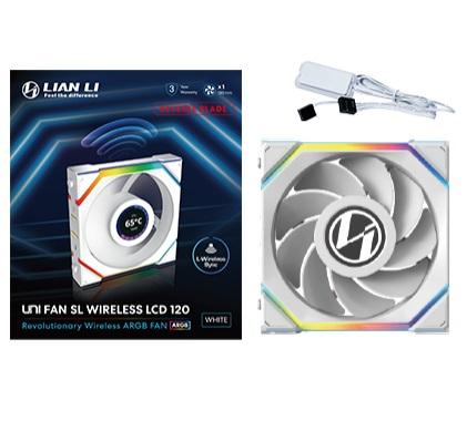 Lian   Li   Uni   Fan   Sl   Wireless   Lcd   Reverse    Hvid   120mm   Kabinet   Blæser   Geekd   Dk