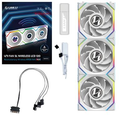 Lian   Li   Uni   Fan   Sl   Wireless   Lcd   Reverse        Pak    Hvid   120mm