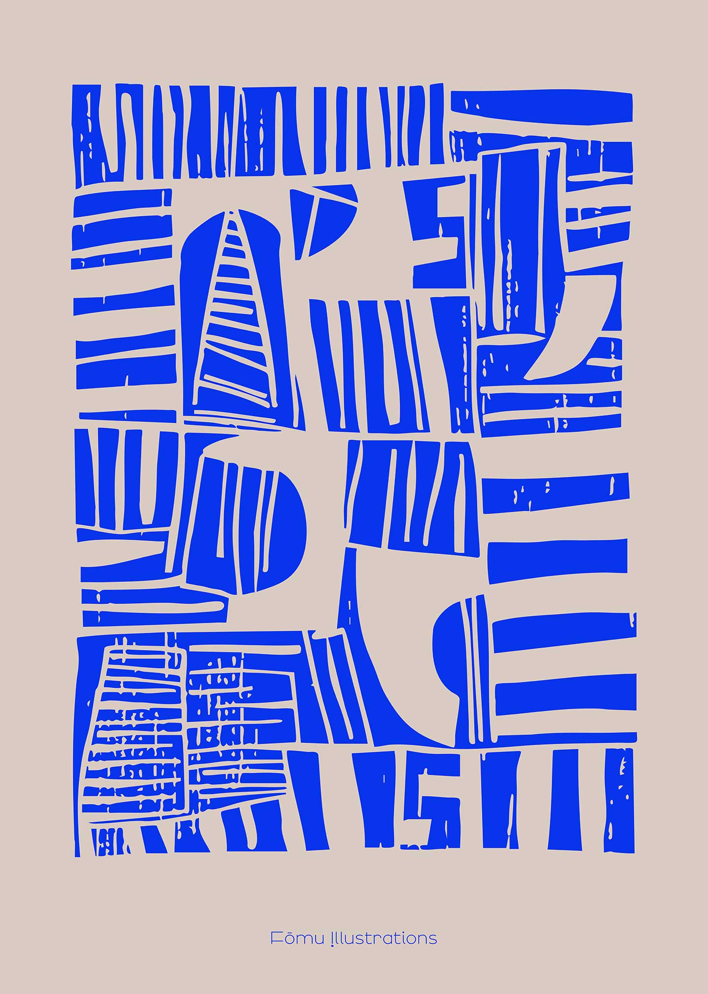Lino   Cut   Blue   Af   Få   Mu   Illustrations