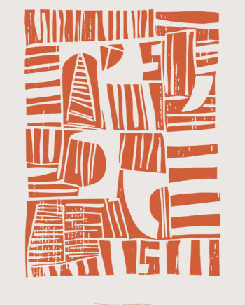 Lino   Cut   Russet   Af   Få   Mu   Illustrations