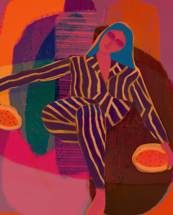 Linocut   Woman   Af   Få   Mu   Illustrations