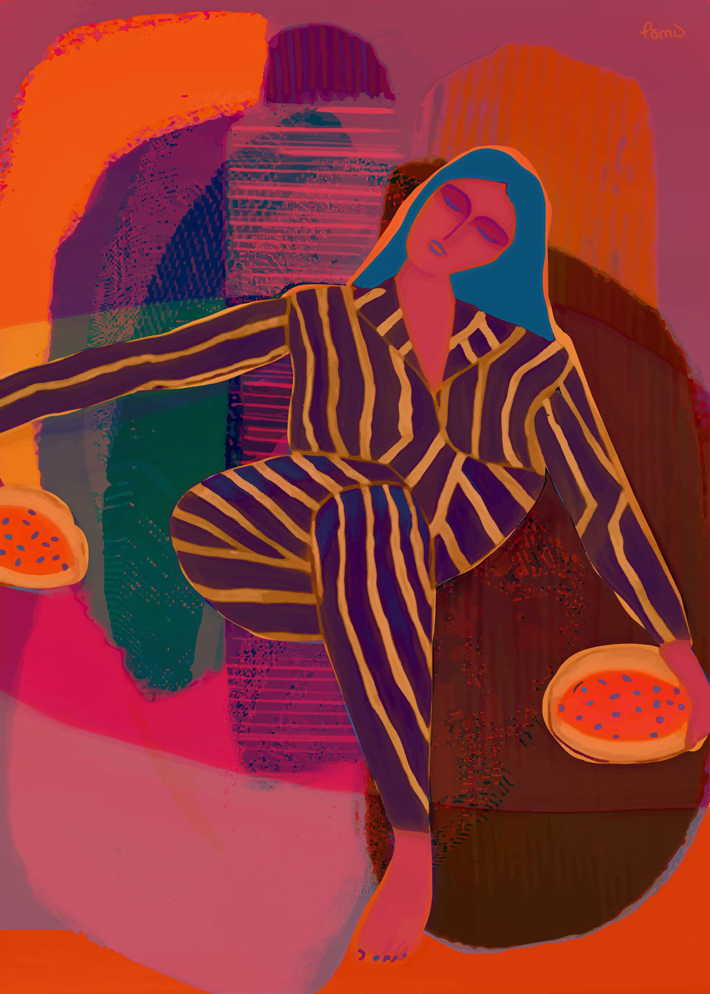 Linocut   Woman   Af   Få   Mu   Illustrations