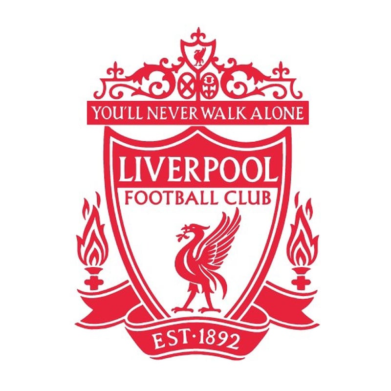 Liverpool   Wallsticker    Stort   Liverpool   Logo   Som   Fodbold   Wallsticker    Rød