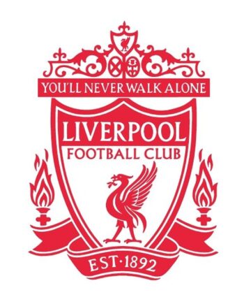 Liverpool   Wallsticker    Stort   Liverpool   Logo   Som   Fodbold   Wallsticker    Rød