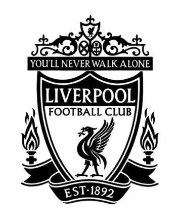 Liverpool   Wallsticker    Stort   Liverpool   Logo   Som   Fodbold   Wallsticker    Sort
