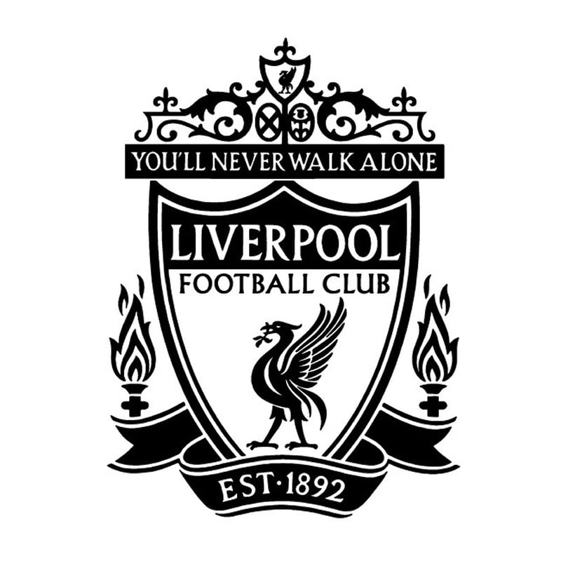 Liverpool Wallsticker Stort Liverpool Logo Som Fodbold Wallsticker Sort