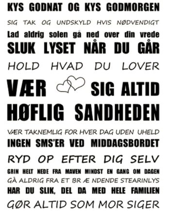 Livets   Regler   Wallsticker    Få   Reglerne   På   Væggen    58x79cm