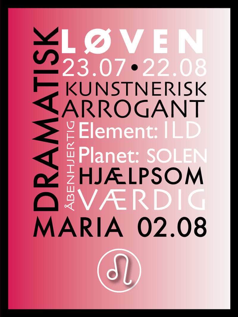 Løven   Stjernetegn   Med   Tekst   Plakat