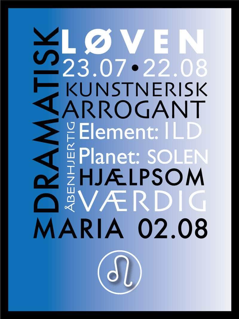 Løven   Stjernetegn   Med   Tekst   Plakat