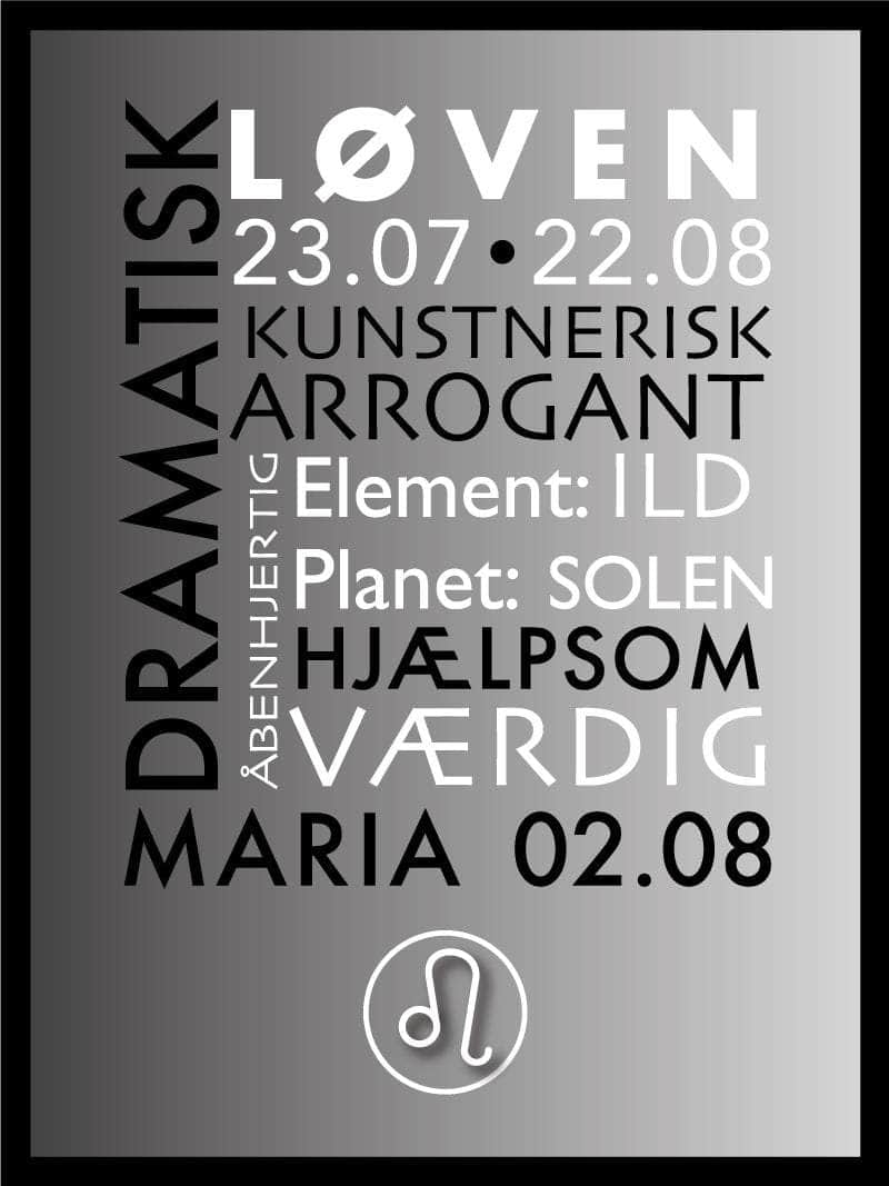 Løven   Stjernetegn   Med   Tekst   Plakat