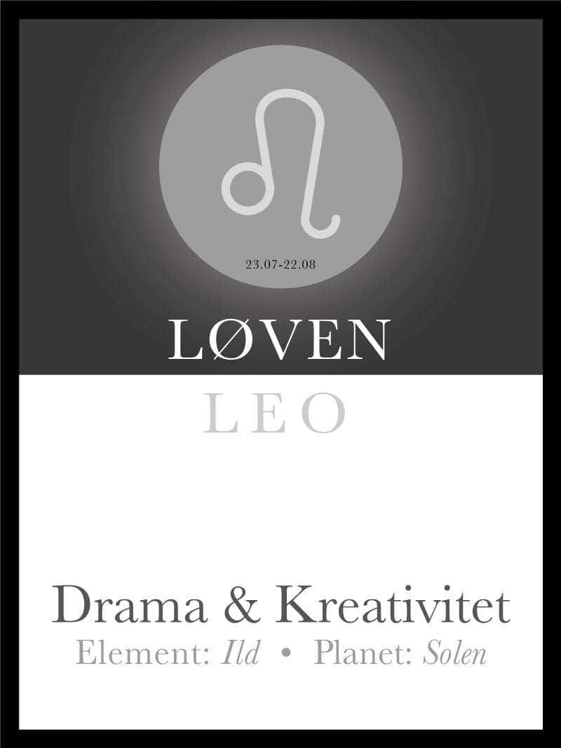 Løven   Stjernetegn   Tekst   Plakat