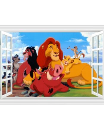 Løvernes   Konge   Wallsticker    Vindue   Med   Hygge   På   Sletten    60x90cm