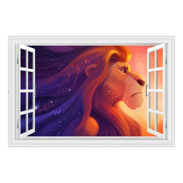 Løvernes Konge Wallsticker Vindue Med Mufasa 60x90cm